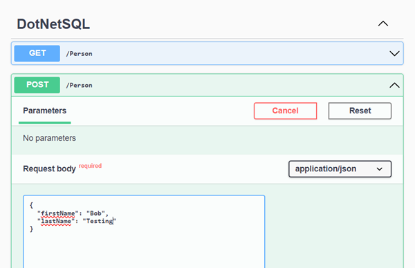 API をテストする方法を示すスクリーンショット。