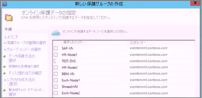 Screenshot shows how to specify the online protection data.