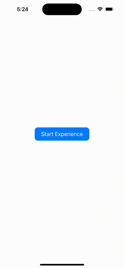 クイックスタート iOS アプリの最終的な外観を示す GIF アニメーション。