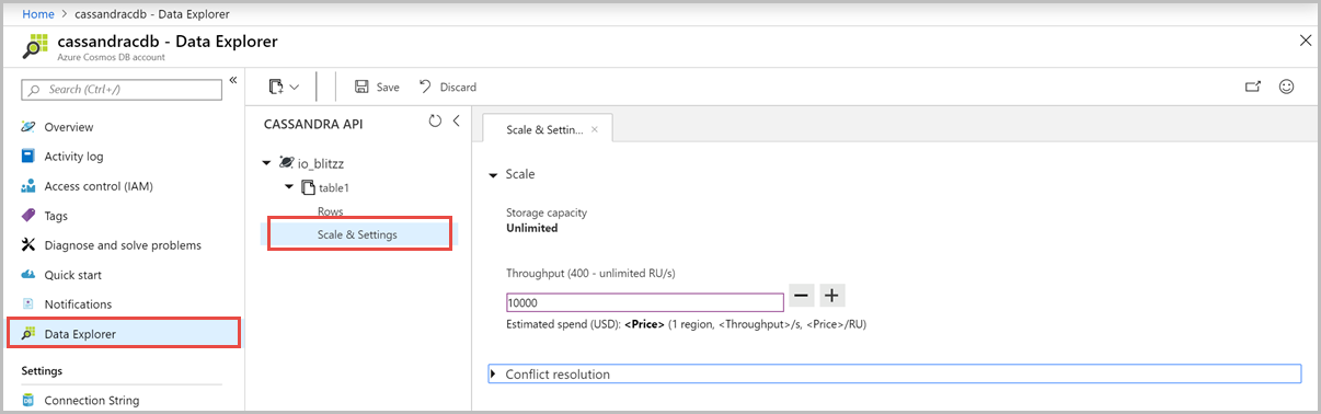 Azure Cosmos DB のコンテナーのスループットをスケーリングする