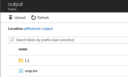 output フォルダーの内容を示すスクリーンショット。