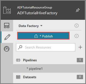 Data Factory に公開するためのオプションを示すスクリーンショット。