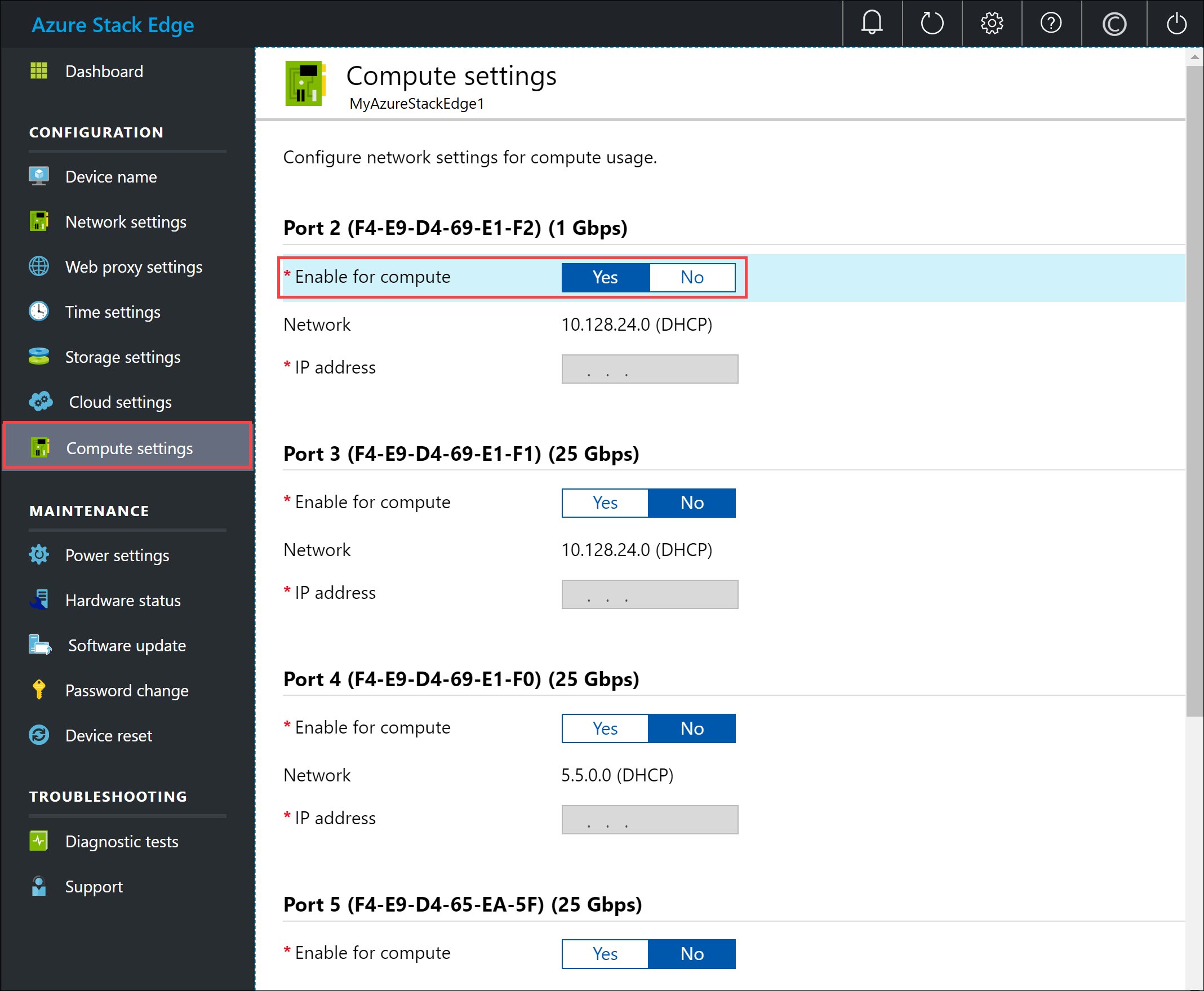 Enable compute settings 1