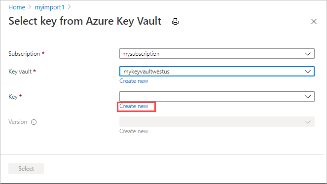 Azure Key Vault で新しいキーを作成する