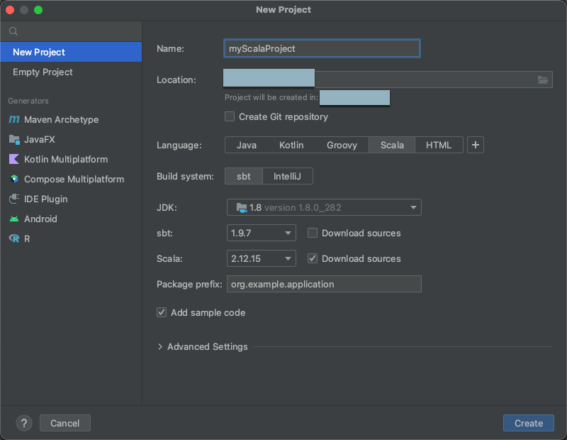 IntelliJ IDEA プロジェクトを作成する