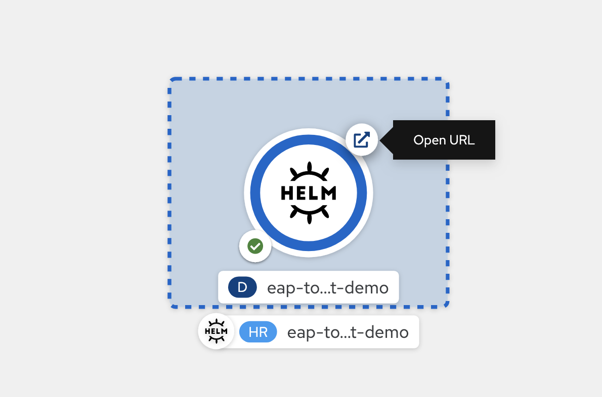 OpenShift コンソール オープン アプリケーションのスクリーンショット。