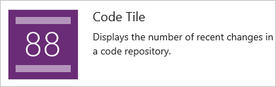 コード タイル ウィジェットのスクリーンショット。