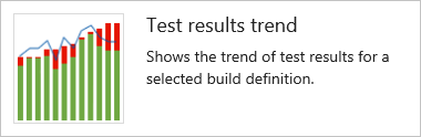 テスト結果の傾向ウィジェットのスクリーンショット。