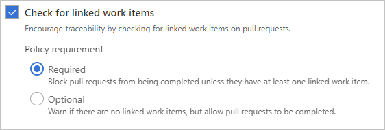pull request でリンクされた作業項目を必須にする