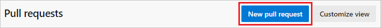 [新しい pull request] ボタンのスクリーンショット。