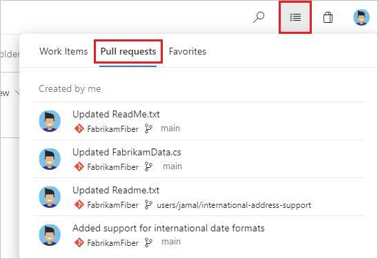 すべての pull request を表示しているスクリーンショット。