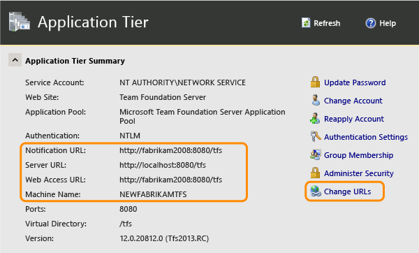 通知と Web URL が古い