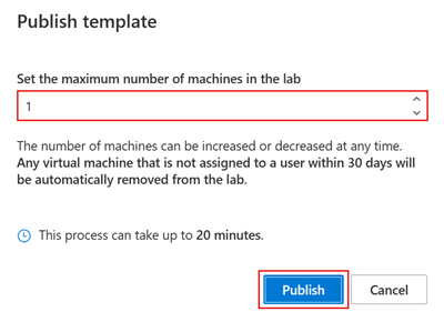 Azure の発行アクションの確認ウィンドウのスクリーンショット。