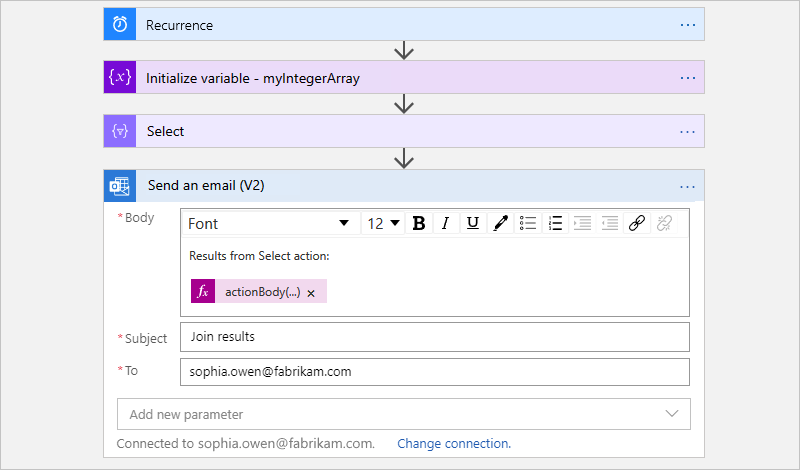 Screenshot showing a Consumption workflow with the finished 