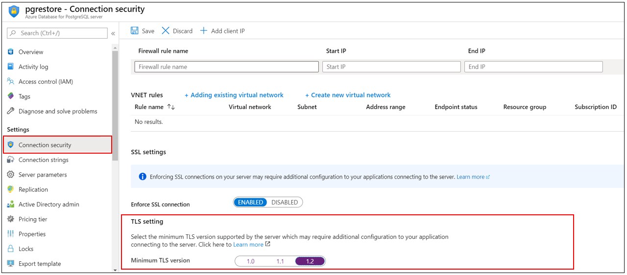 Azure Database for PostgreSQL Single Server の TLS 構成