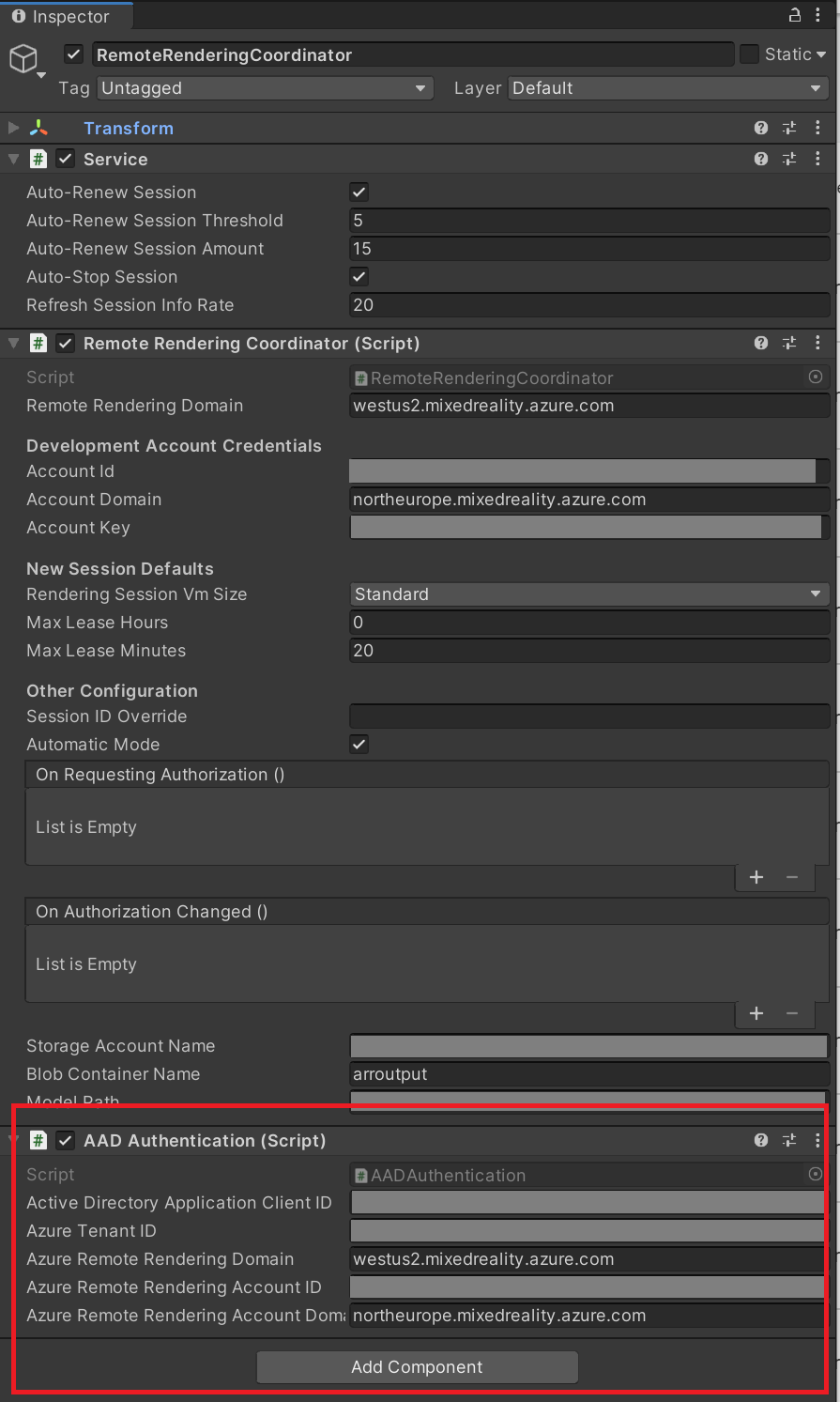 Microsoft Entra auth component