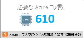 必要な Azure のコア数 (Deployment Planner)