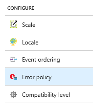 Azure Stream Analytics の出力エラー ポリシーの場所