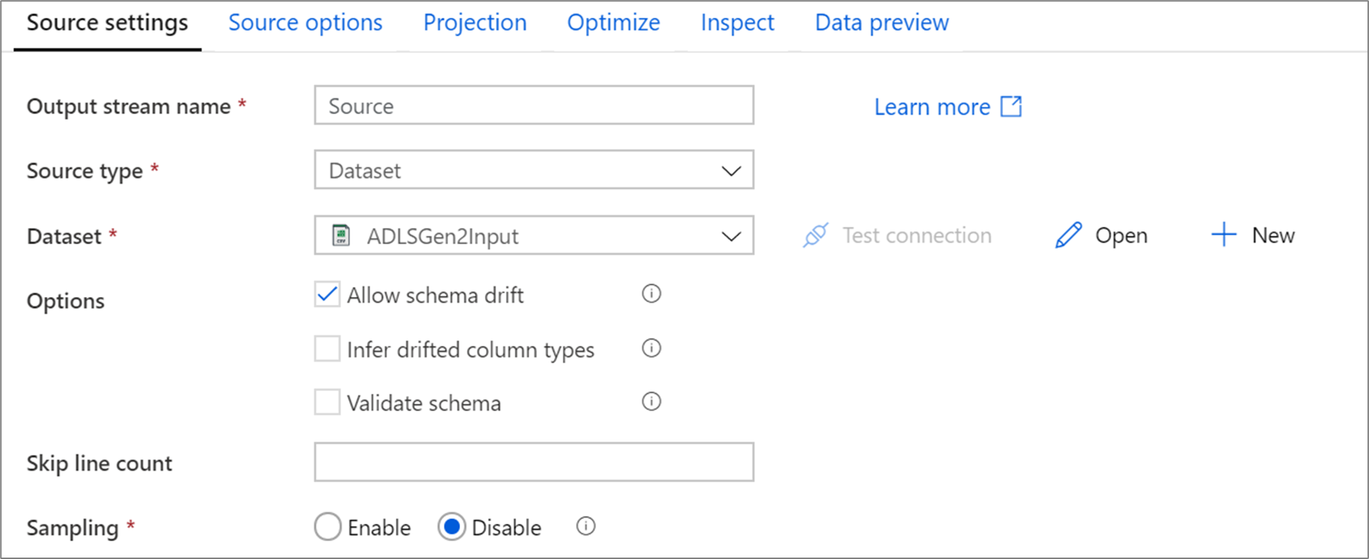 [Source Settings] タブ