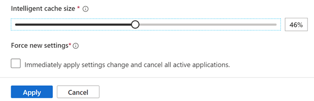 Force restarting a session after changing Intelligent Cache setting