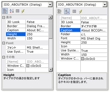 プロパティ リスト の PropertySheet。