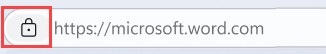 ブラウザーのアドレス バーにある追加のロック アイコンのスクリーンショット。