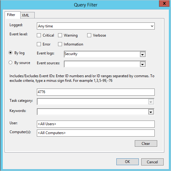 Screenshot of the Query dialog.