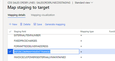 CDS 販売注文明細行のターゲット ページにステージングをマップする。
