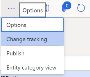 Change Tracking オプションを選択します。