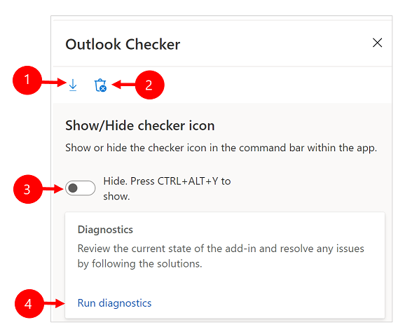 Outlook チェッカーペイン ナビゲーション。