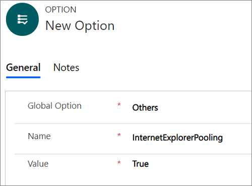 InternetExplorerPooling オプションを有効にする。