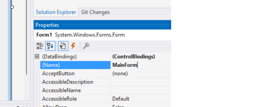 Form1 の名前を MainForm に変更する