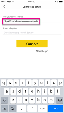 外部 URL を使用する Power BI Mobile アプリ