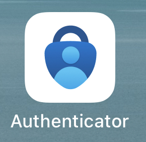 iOS での Microsoft Authenticator アプリのアイコンを示すスクリーンショット。