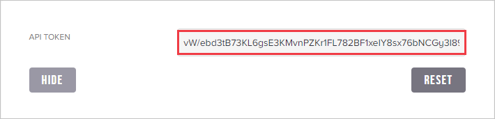 Screenshot of a page in the Foodee enterprise portal. An A P I token value is highlighted.