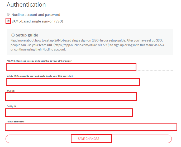 Nuclino Configuration