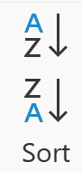 Screenshot of the Power Query Sort transformation icon.