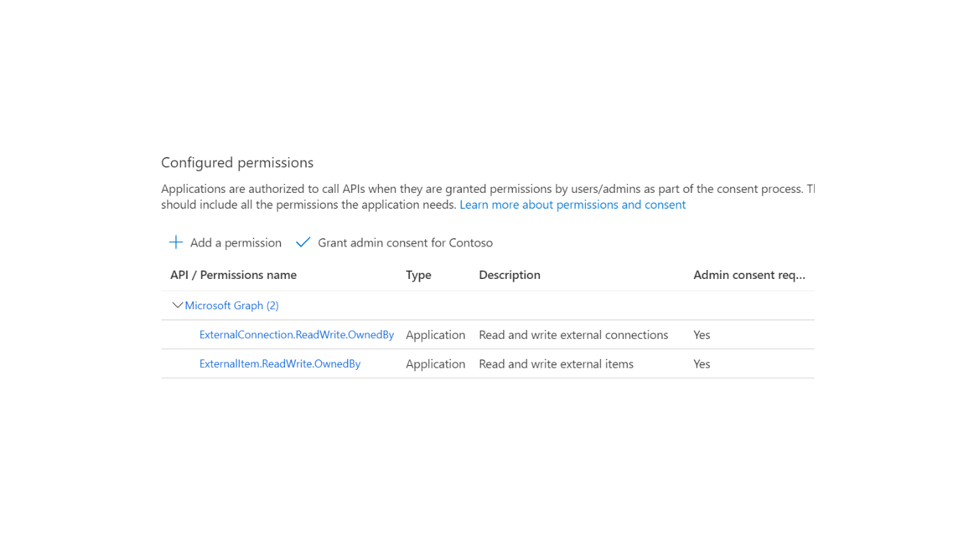 更新された Microsoft Graph のアクセス許可