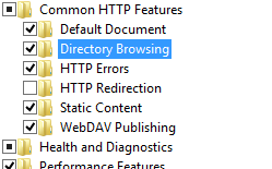 [Common H T P Features]\(共通の H T P 機能\) フォルダーとその包含フォルダーのスクリーンショット 。強調表示されているディレクトリ参照フォルダーが含まれています。