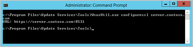 WSUS の HTTPS URL を返す wsusutil configuressl コマンド