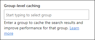 [グループのキャッシュを有効にする] オプションを示すスクリーンショット。