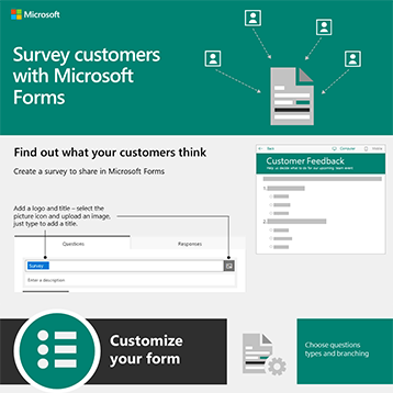 Forms インフォグラフィックを使用した Survey のお客様のサム 画像。