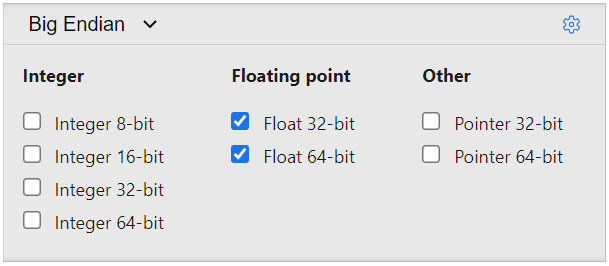 値型の設定 float