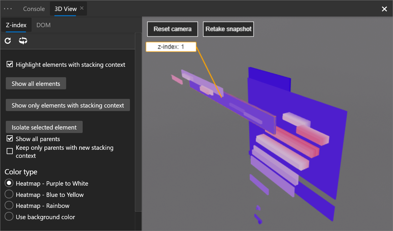 DevTools の 3D ビュー