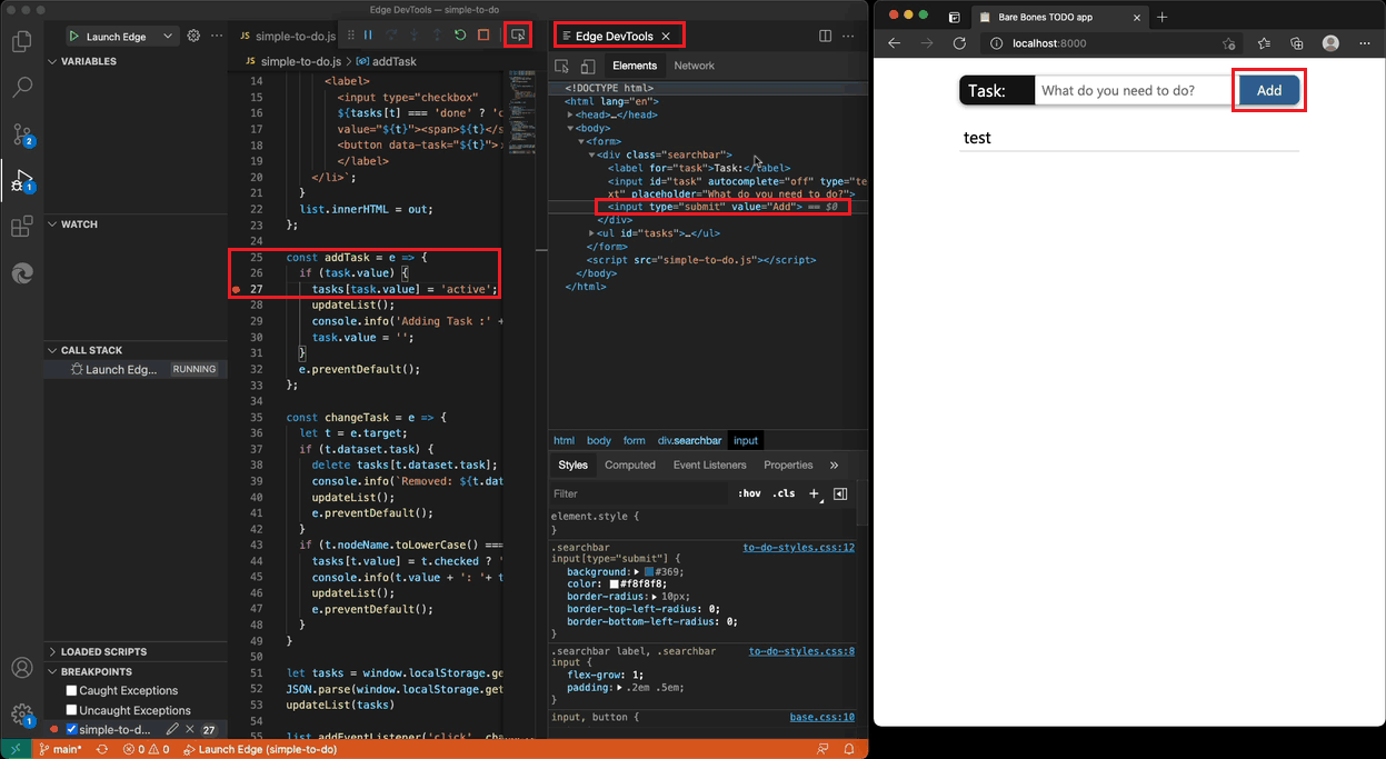 Visual Studio Code デバッガー ワークフローと統合された DevTools 拡張機能