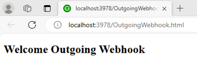 ブラウザーで実行されている localhost:3978 を示すスクリーンショット。