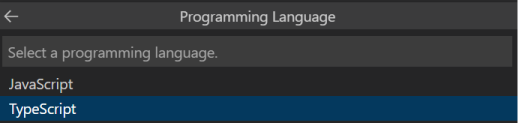  スクリーンショットは、プログラミング言語の種類スクリプトの選択を示しています。
