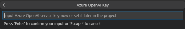 Azure Open API キーを入力する場所を示すスクリーンショット。