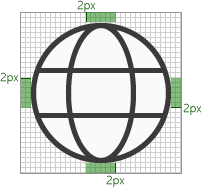 完全に中央揃えのアイコン。