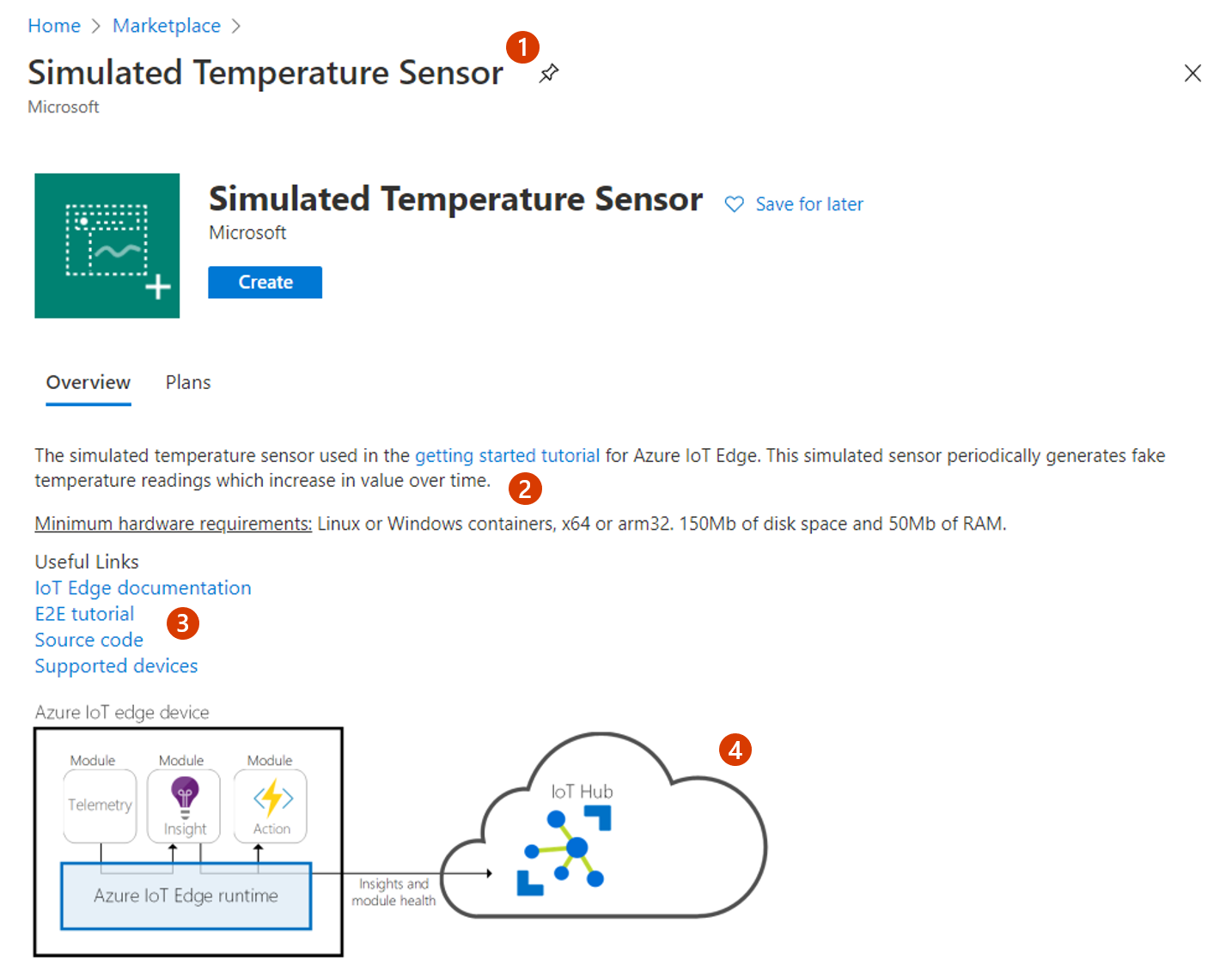 Azure portal でこのオファーがどのように表示されるかを示しています。